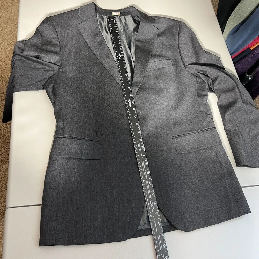 Banana Republic Blazer Jacket Mens 40S Gray Lanificio Wool Modern Fit Sport Coat